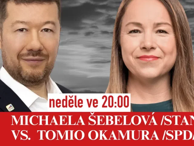 Okamura vs. Šebelová v Echo Prime Time nejen o vlajce stržené z budovy Sněmovny
