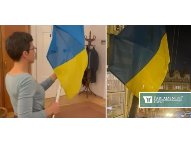Ukrajinská vlajka je sundaná, ale nářek pokračuje