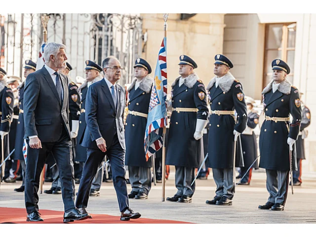 Prezident Albánie v Praze. Potkal se s Fialou i Okamurou, s Pavlem řešili vstup do EU