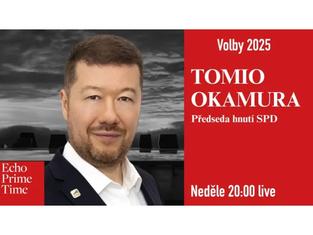 ​Echo Prime Time startuje sérii předvolebních speciálů. V neděli bude hostem Pavla Štrunce předseda SPD Tomio Okamura