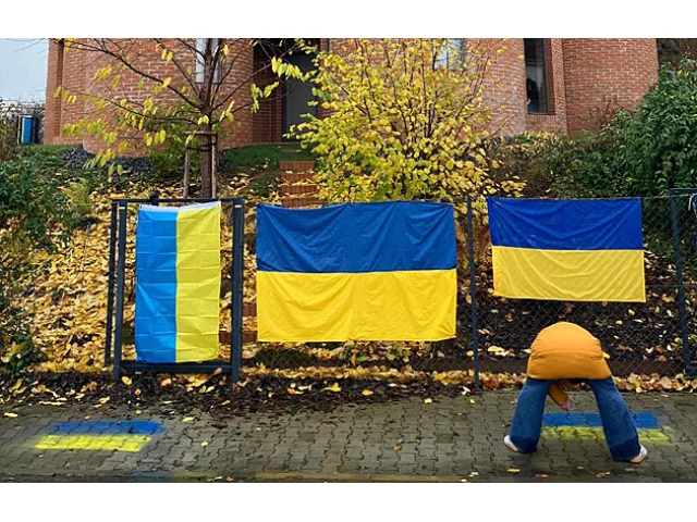 U Okamurovy vily zmizela ukrajinská vlajka. My jsme ji nesundali, tvrdí policisté