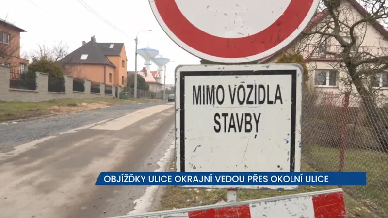 Objížďky ulice Okrajní ve Slezské Ostravě vedou přes okolní ulice