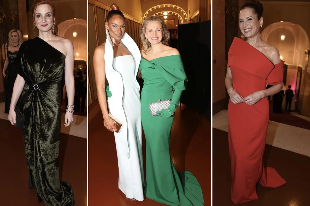 Módní policie z Česko-Slovenského plesu: Míša Maurerová si ušila šaty sama a božská Bára Kodetová v rudé