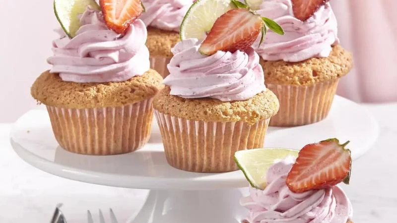 Jahodovo-limetkové cupcakes